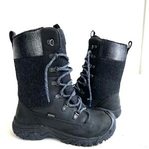 KEEN Womens Greta Black,Black Snow Boots Size 7 Medium